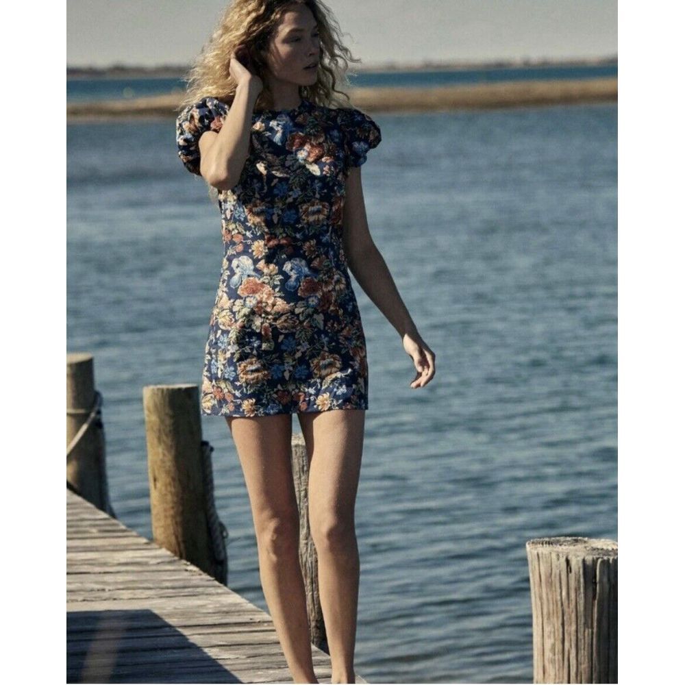 NWT Doen | Lyric Dress | Indigo Iris Floral | Size XS